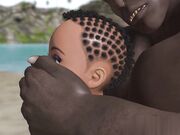 黑色女孩在荒岛上户外被巨大阴茎操了一把