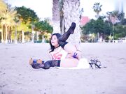 户外露出 疯狂喷水 鼓浪屿沙滩景区