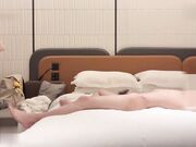 小穴没毛干着还很有感觉，自带加攻速的情趣黑丝套装，各种姿势配合满分