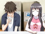 三女一男坐在一起讨论拍摄的剧情