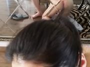 迷恋上啪啪的富婆与健身教练落地镜前多姿势玩操小浪逼