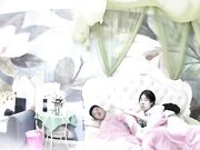 胖仔小青年与身材性感高挑美乳女友开房造爱