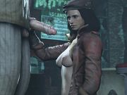 自慰女看到男人在附近冲上去就开始舔男人的鸡巴