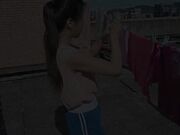 众筹购得摄影大师蜘蛛侠6688作品【邻家女孩❤️顶楼晒衣被强暴】