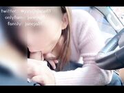 开车带小母狗出去玩在车上就开始含我的鸡巴