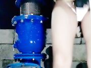 深夜户外勾搭路人衣服都没脱就开干揉奶后入